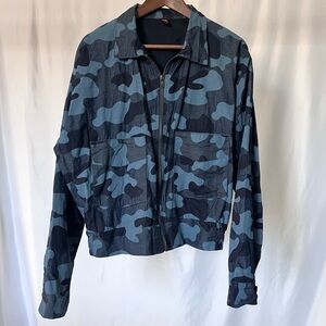 Blue Camo Oversized Jacket Medium